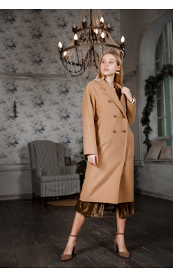 Зимнее пальто цвета camel 20-170__U 751
