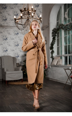Зимнее пальто цвета camel 20-170__U 751