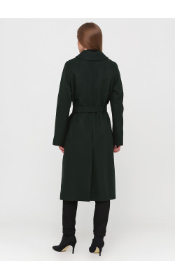 Пальто середньої довжини темно-зеленого відтінку