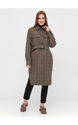 Ультрамодне пальто з принтом гусяча лапка