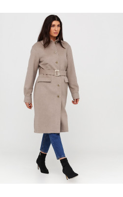 Класичне однобортне пальто бежевого кольору
