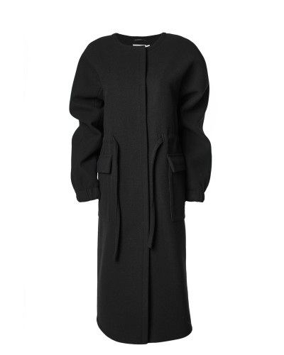 Пальто прямого крою чорного кольору