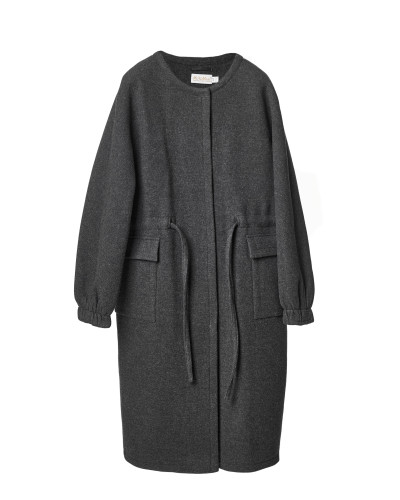 Пальто прямого крою кольору графіт