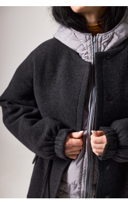 Пальто прямого крою кольору графіт