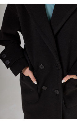 Пальто прямого крою чорного кольору