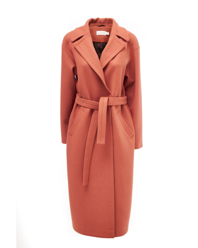 Пальто прямого крою  теракотове.
