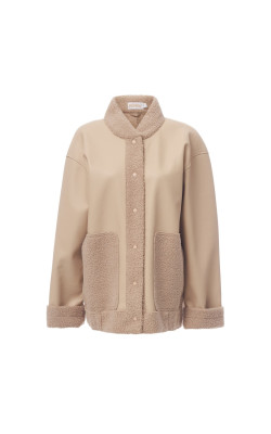 Куртка-бомбер бежевого кольору