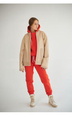 Куртка-бомбер бежевого кольору