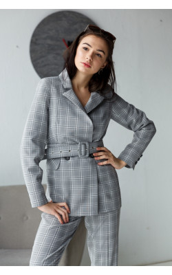 Сірий жакет в клітку 30-234-797-128