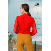 Червона блуза з шовку, рукав-плісе 30-245-820