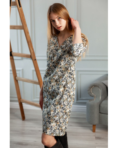 Платье с  травянистым принтом хвои 30-315-1-853
