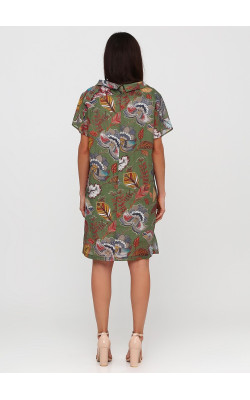 Екстравагантна зелена сукня з квітковим принтом