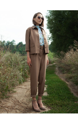 Базові штани світло-коричневого кольору 30-375