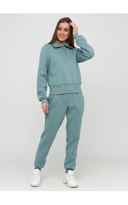 Утеплений світшот на флісі м'ятного відтінку