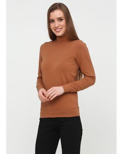 Класичний бежевий трикотажний гольф - водолазка