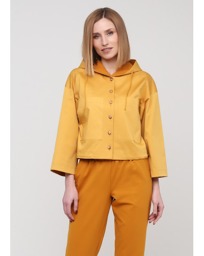 Жакет-куртка бурштинового кольору на удзиках