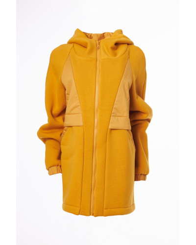 Худі з начосом жіноче жовтого кольору з начосом