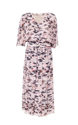 Сукня жіноча в рожево-чорний принт