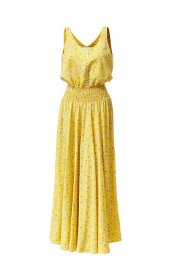 Сукня жовтого кольору в квітковий принт