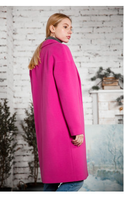 Демисезонное пальто цвета фуксия 77-1119 674