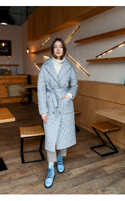 Стёганое пальто  цвета олова 77-1132/У-759-128-6