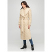 Світло-бежеве стьобане пальто з об'ємним коміром