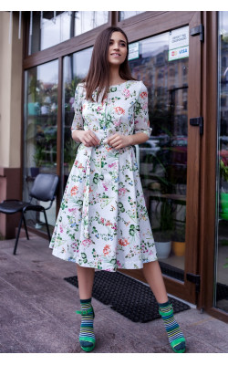 Платье растительный принт 77-256