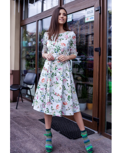 Платье растительный принт 77-256