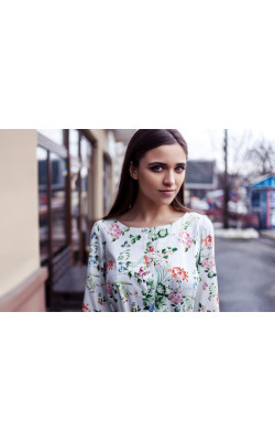 Платье растительный принт 77-256