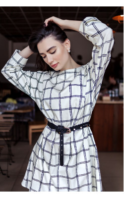 Платье чб клетка 77-257