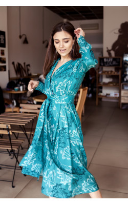 Платье-халат растительный принт 77-264