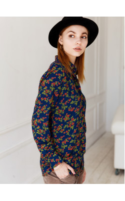 Рубашка принт цветы 268-646