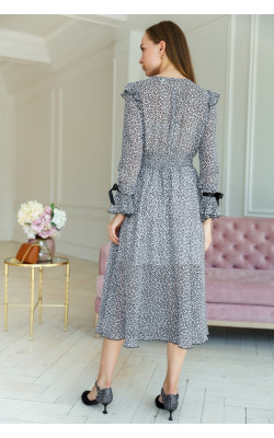 Шифоновое платье с атласными завязками 77-284-707