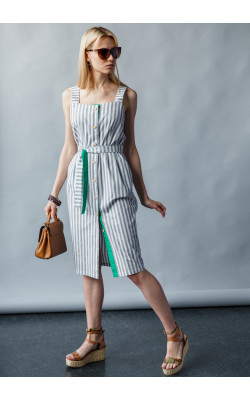 Сарафан в полоску с контрастной планкой 77-290-647