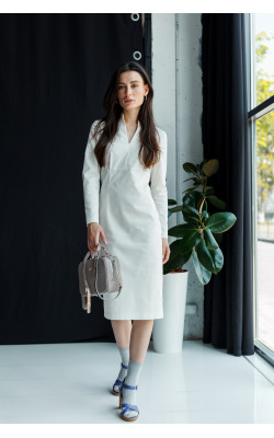 Платье футляр из молочного коттона