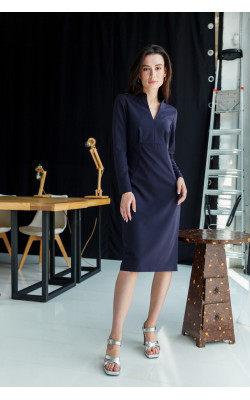 Платье футляр темно-синего цвета