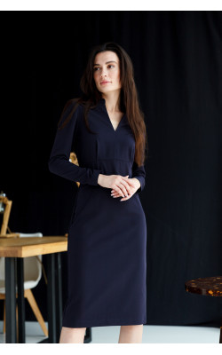 Платье футляр темно-синего цвета