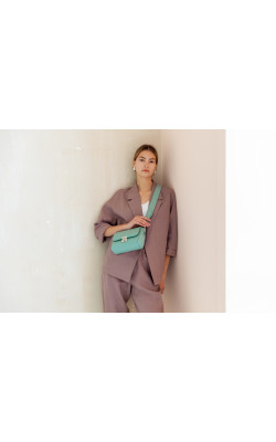 Льняной костюм пыльного розового цвета 77-363-787