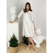 Біле плаття з поясом-баскою 77-394-676