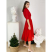 Червона сукня з поясом-баскою 77-394-767