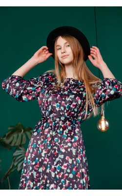 Длинное платье в цветной принт 77-400-776