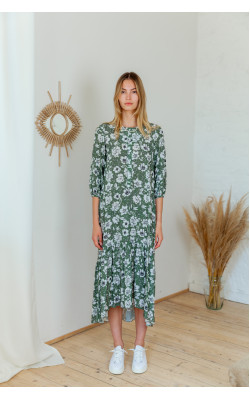 Платье трапеция с воланом 77-400-780