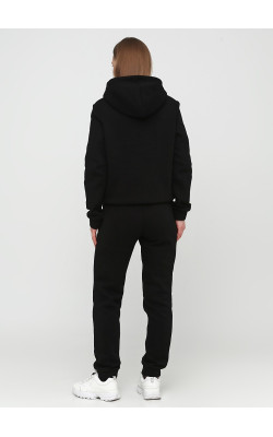 Классические трикотажные черные штаны с начесом