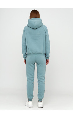 Утепленное худи мятного оттенка с карманом