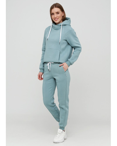 Мятные трикотажные штаны оверсайз с начесом