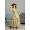 Довге жовте плаття в принт 77-406-781