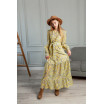 Довге жовте плаття в принт 77-406-781