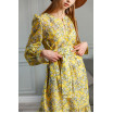 Довге жовте плаття в принт 77-406-781