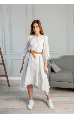 Біле плаття з асиметричним низом 77-408-782-137