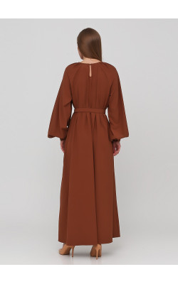 Шикарне плаття максі рудого кольору